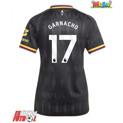 Aston Villa Alejandro Garnacho #17 Segunda Equipación Mujer 2026-27 Manga Corta